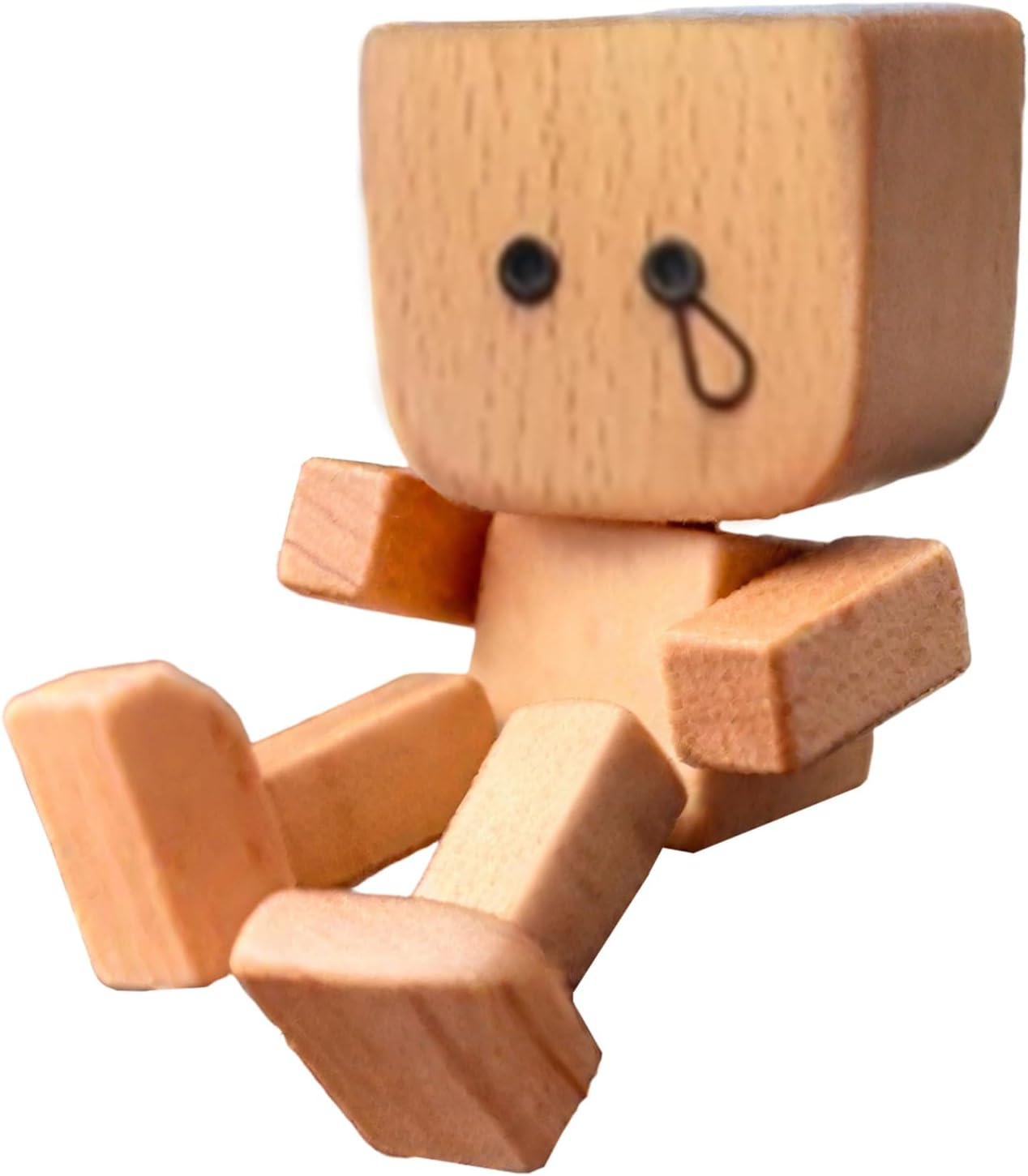 Shaking Wooden Man Figurine, 8Cm Shaking Wooden Man Figurine for Car Dashboard, Funny Wood Desktop Decorfor Sedans Pickups Trucks Commutes Road Trip