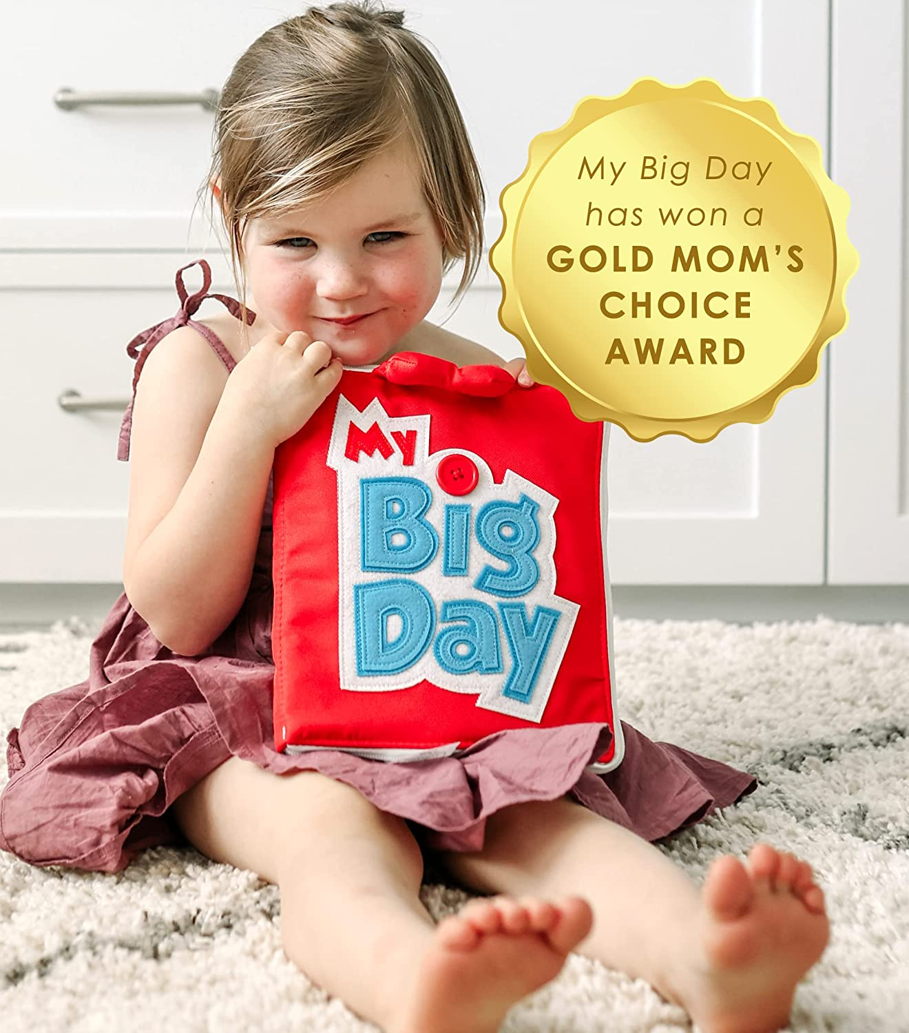 Curious Columbus Quiet Book. My Big Day Activity Busy Book &ndash; Montessori Toy for Toddlers, Educational Toy for Preschool and Early Learning, Toddler Airplane Travel Essentials. (Red) image number 3