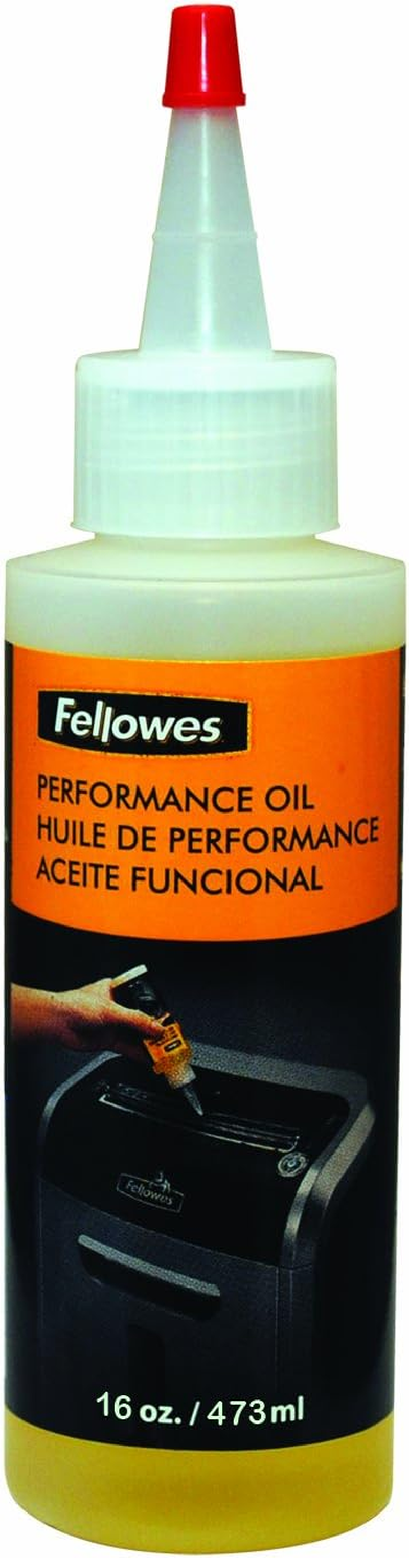 Fellowes Powershred Performance Shredder Oil, 16 Oz. Extended Nozzle Bottle (3525010) image number 1