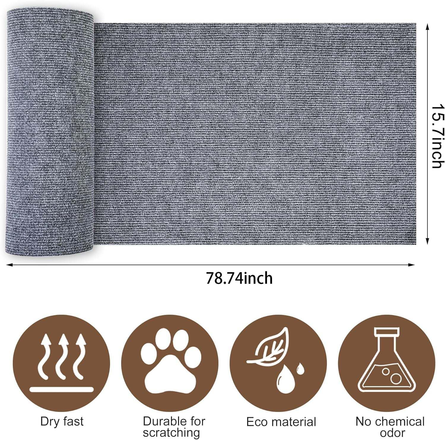 Self-Adhesive Cat Scratching Mat, 40 X 200 Cm, DIY Climbing Cat Scratcher, Cat Scratching Mat for Protects Carpets, Trimmable Self-Adhesive Scratching Wall Cat Scratching Boards, Cat Scratching Board, image number 4