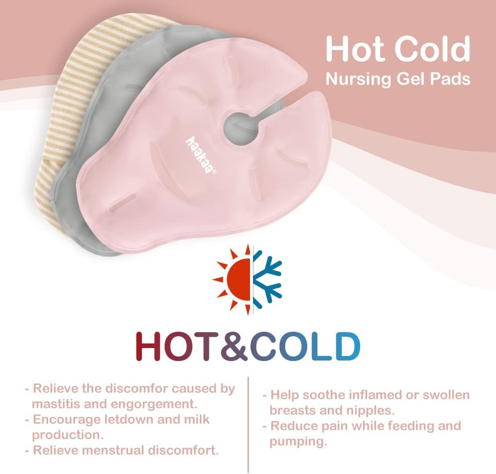 Haakaa Hot & Cold Reusable Breast Therapy Pads-2Pk (Blush) Nursing Pads for Breastfeeding Essentials, Improve Milk Flow, Relieve Engorgement, Mastitis & Plugged Ducts image number 3