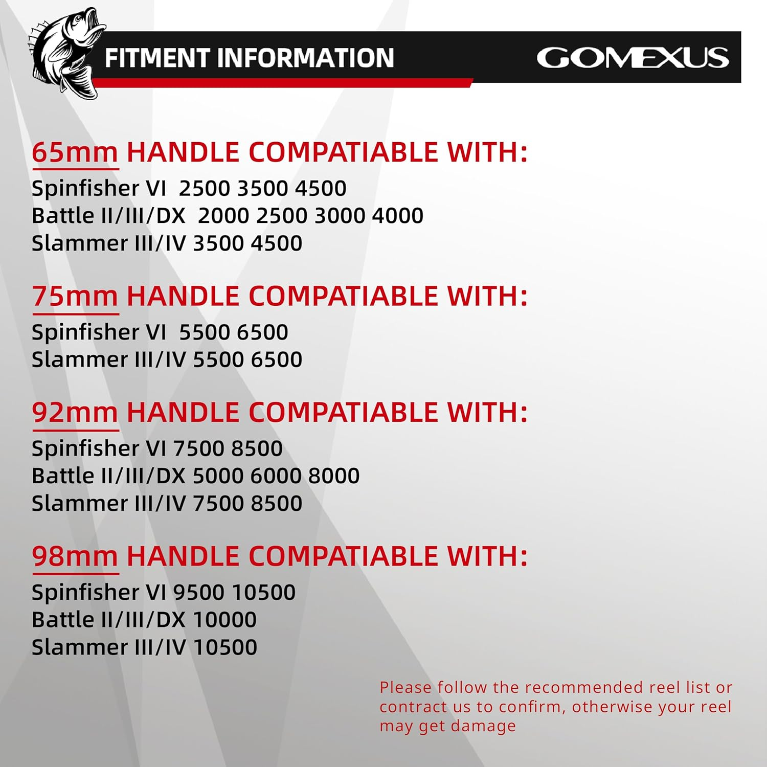 GOMEXUS Power Handle for Penn Spinfisher VI VII Slammer III Iv(Make Sure Your Reel Model,Not for All Spinfisher Long Cast/V)-Please Pay Attention to the Adaptation Table image number 4