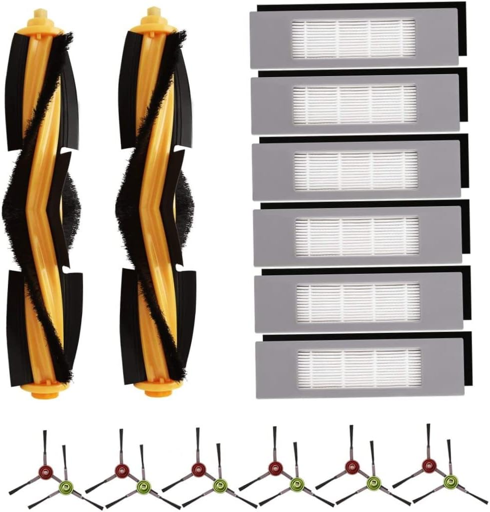 Replacement Parts Compatible with Ecovacs Deebot OZMO T9 T8 T8 Max T8 AIVI T5 N8 N5 Series Robot Vacuum Including 2 Main Roller Brushes, 6 Filters, 6 Side Brushes Roller Brush image number 4