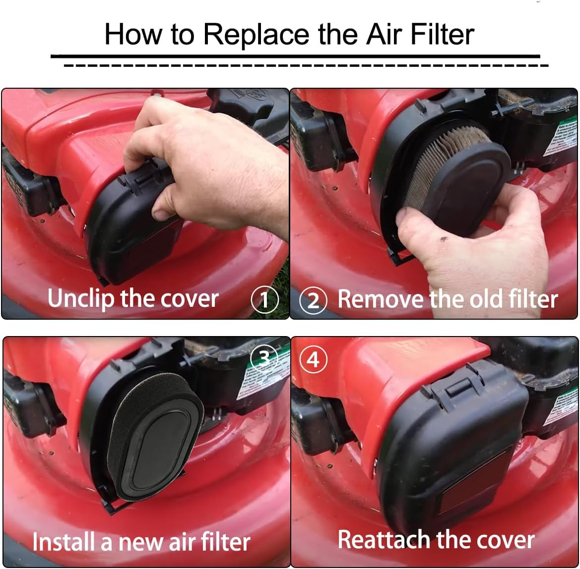4Pack Air Filter Compatible with Briggs & Stratton 593260 798452 798339 5432 5432K, 550Ex 675Exi 725Exi Series Engines Model and More, Lawn Mower Air Filter Parts for Troy Bilt TB110 TB200 TB230 image number 1