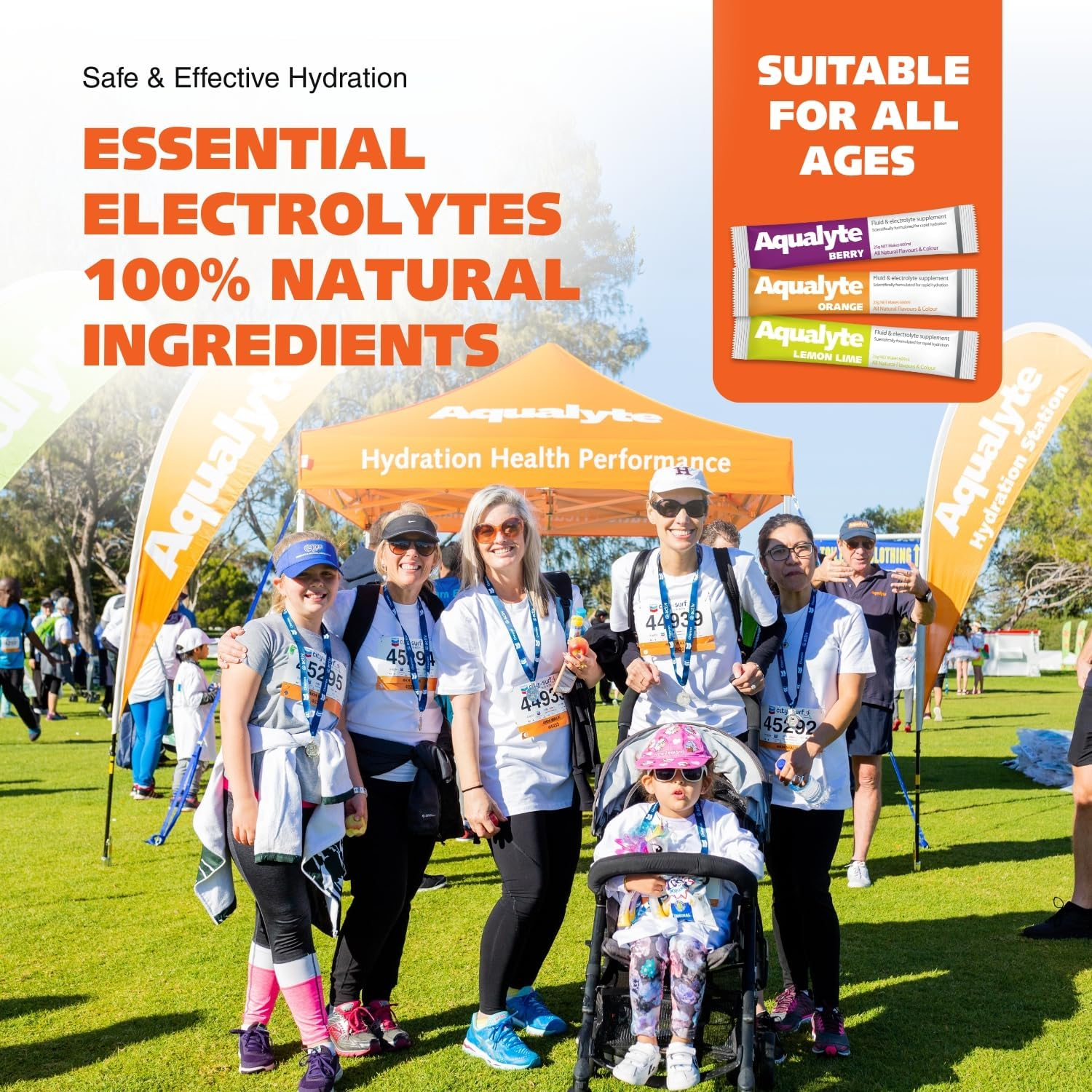 Aqualyte Hydration & Electrolyte Supplement, Natural Hydration Support, Great Taste, Rapidly Absorbed, Packed with Essential Electrolytes, Mixed Flavour, 25G Sachets, Makes 600Ml, Box of 50 image number 1