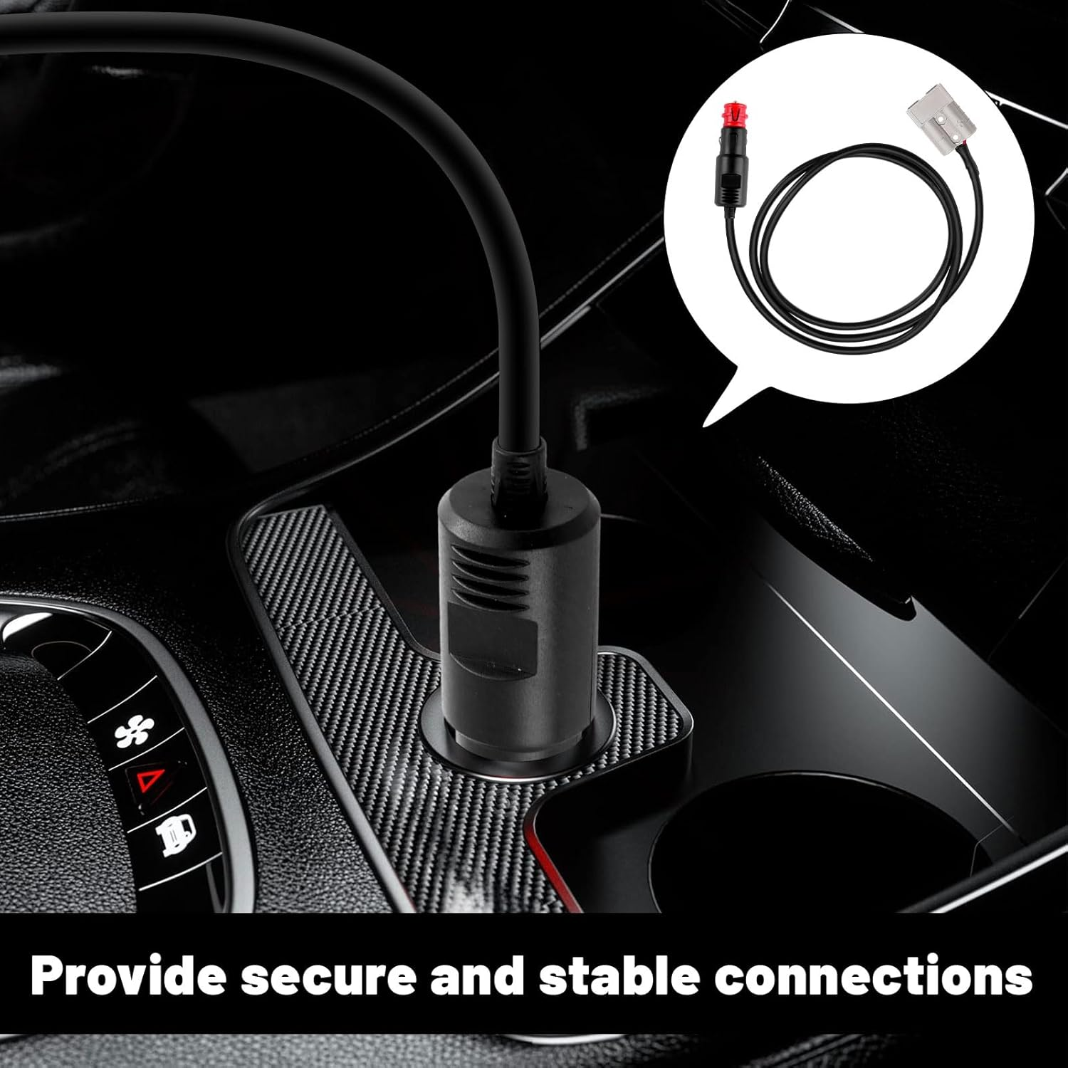 Anderson Plug Extension Cable, 1 Pcs Cigarette Lighter Adapter, 12V Anderson Plug Connector Lead, Style Connector to EU Male Car, 16AWG Style Connectors for Caravan Accessories (2M) image number 5