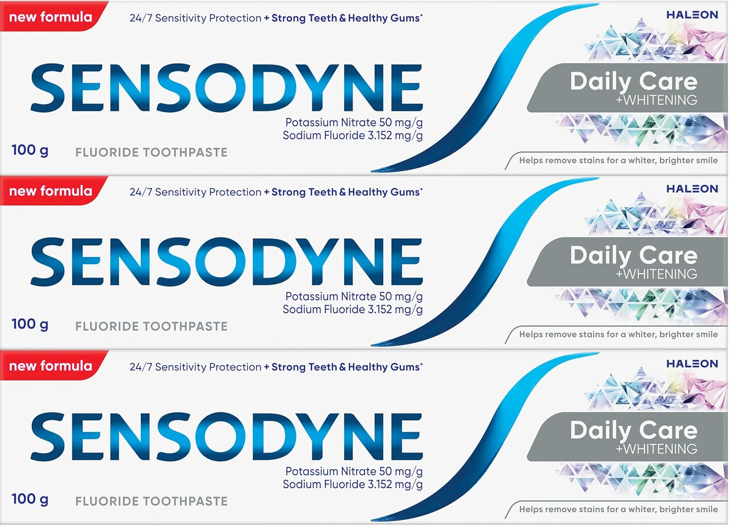 Sensodyne Daily Care + Whitening Toothpaste, Whitening Toothpaste for Sensitive Teeth, 100G (Pack of 3) image number 5