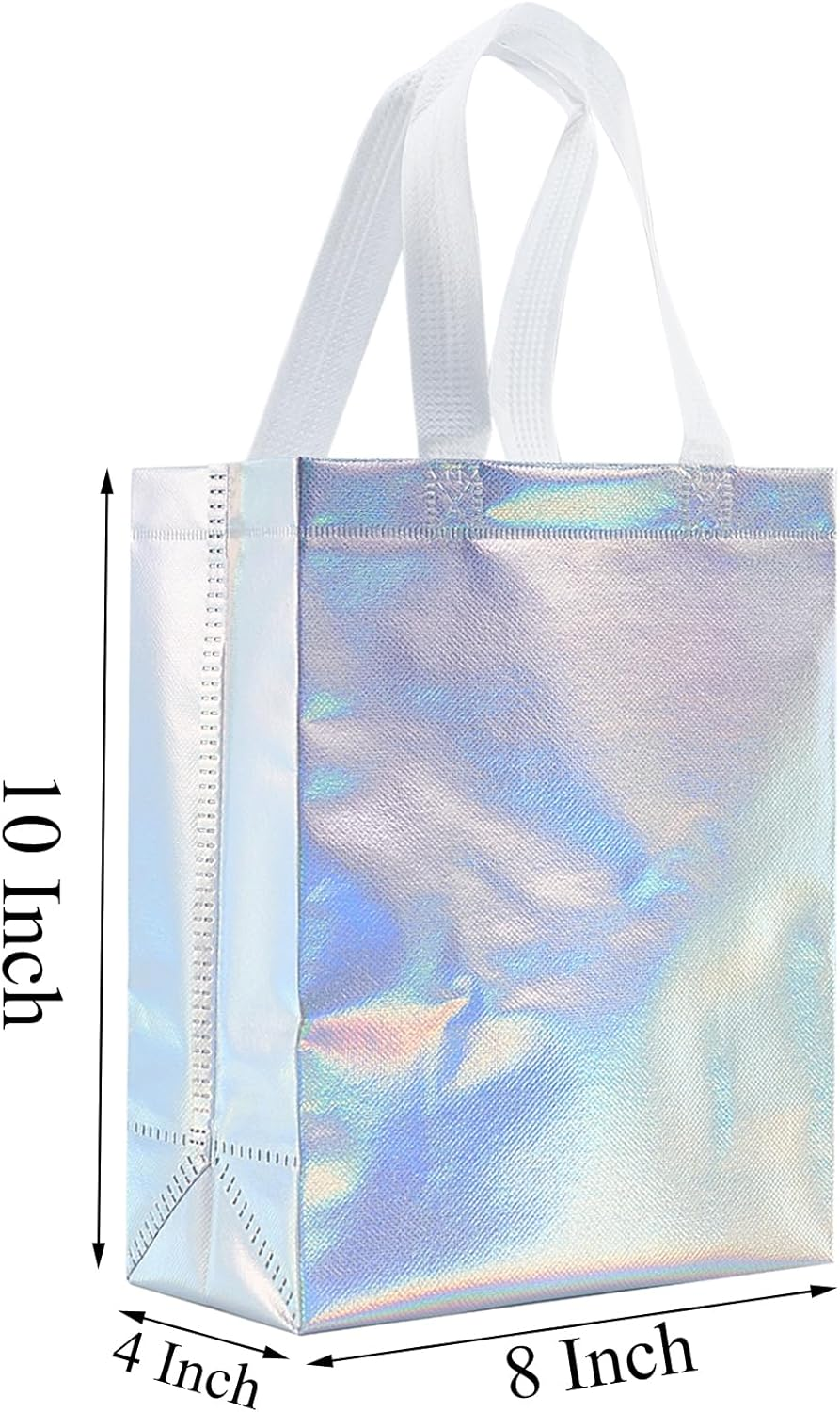 Mix Color Gift Bag Set of 12 Reusable Medium Size Favor Bags for Party Wedding Christmas 8X4X10 Inches image number 3