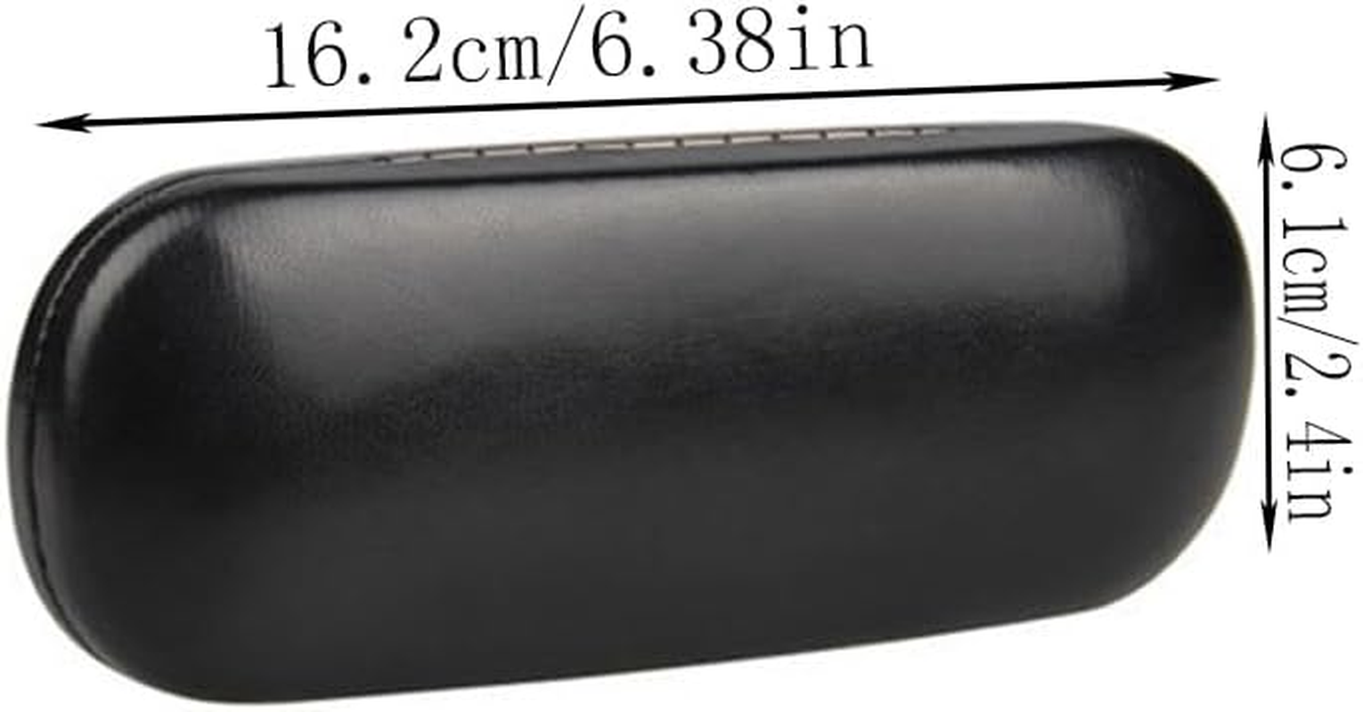 Changyeah Hard Shell Sunglasses Case,2 PCS Classic Large Glasses Case for Women Men,Sunglass Eyeglasses,Hard Shell Aluminum Light Nearsighted Spectacle Glasses Case Box(Black) image number 2