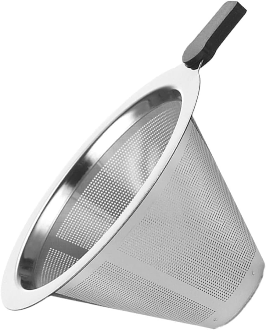 WATIIFUFU Reusable Stainless Steel Coffee Filter Mesh Strainer Rust-Proof Multipurpose Residue Filter for Drip Coffee Brewing and Flower Tea, Handheld Design, Paperless Compatible Random Style image number 1
