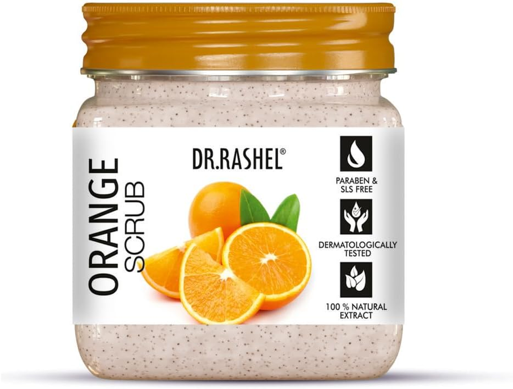 DR.RASHEL Orange Scrub for Face & Body (380 Ml) | All Skin |Cleanser Scrub for Deep Exfoliation | Dead Skin Remover Scrub | Tan Removal | Blackhead Remover Scrub image number 5