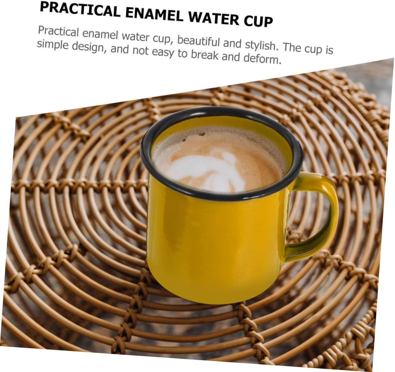 2Pcs Vintage Style Enamel Mugs Retro Coffee Tea Drinking Cups for Camping Travel and Office Use and Practical Water Cups image number 3