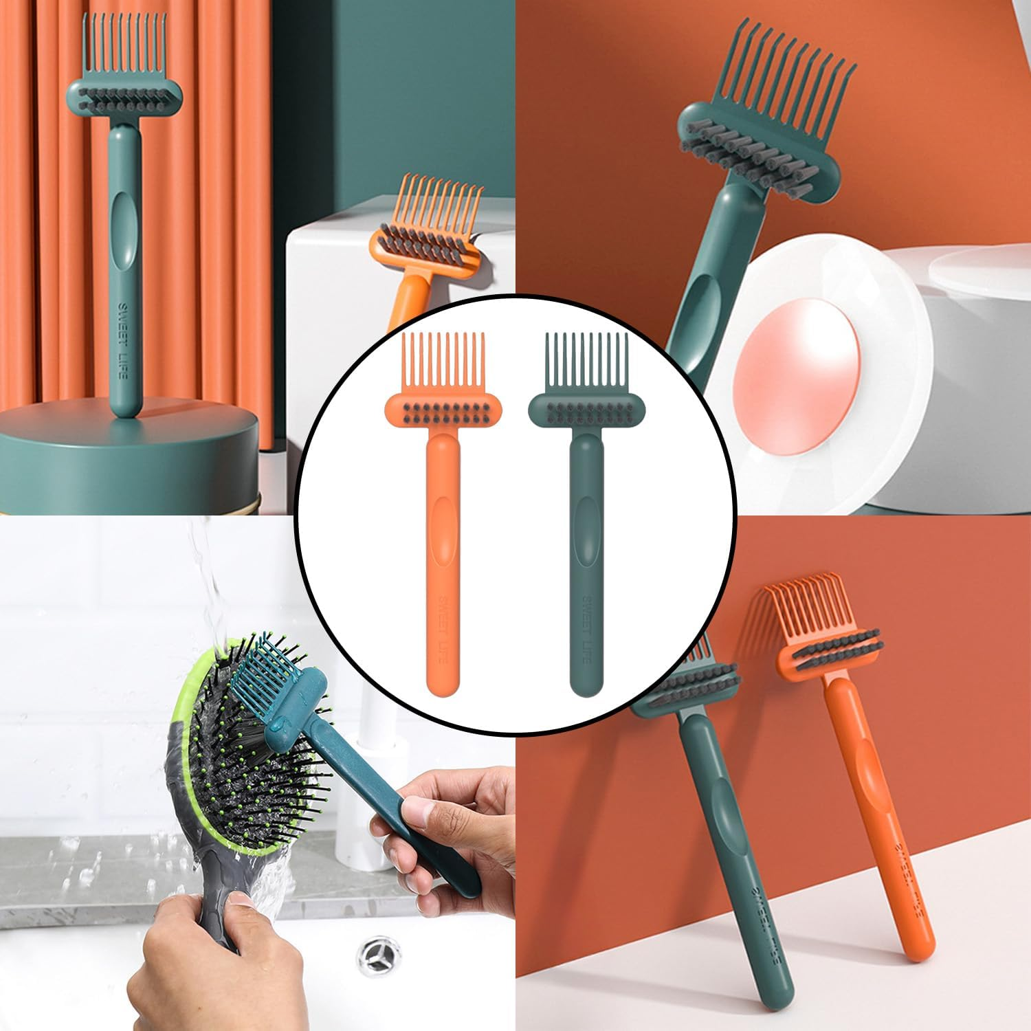 Pack of 2 Hair Brush Rake, Comb Cleaner Brush, 2-In-1 Cleaning Tool Comb Cleaner Brush, Comb Cleaning Brush, 2-In-1 Hair Brush Cleaning Tool, Hair Brush Cleaner Tool image number 5