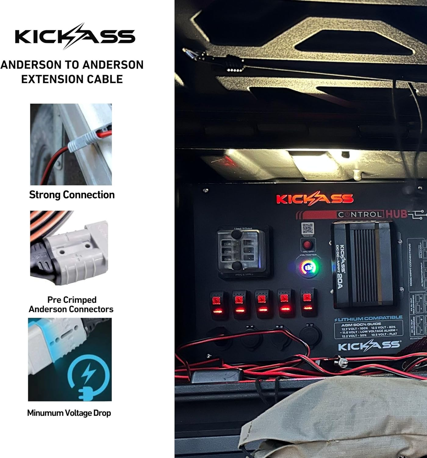 Kickass 8B&S 2.5 Metre Extension Lead with Anderson Style Connectors image number 3