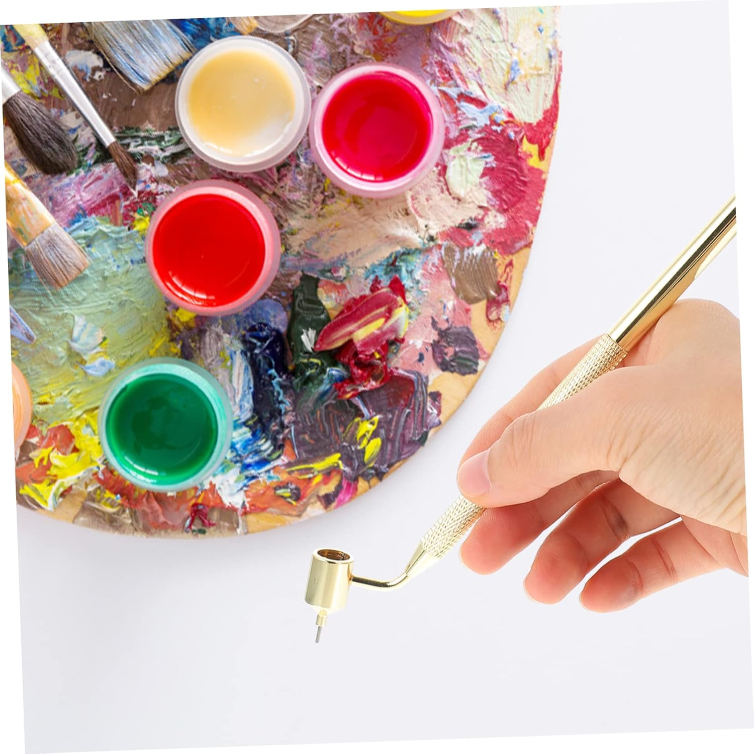 2Pcs Touch up Pen Precision Paint Pen Multi-Purpose Paint Applicator for Canvas Non-Slip Ergonomic Design Supply image number 3