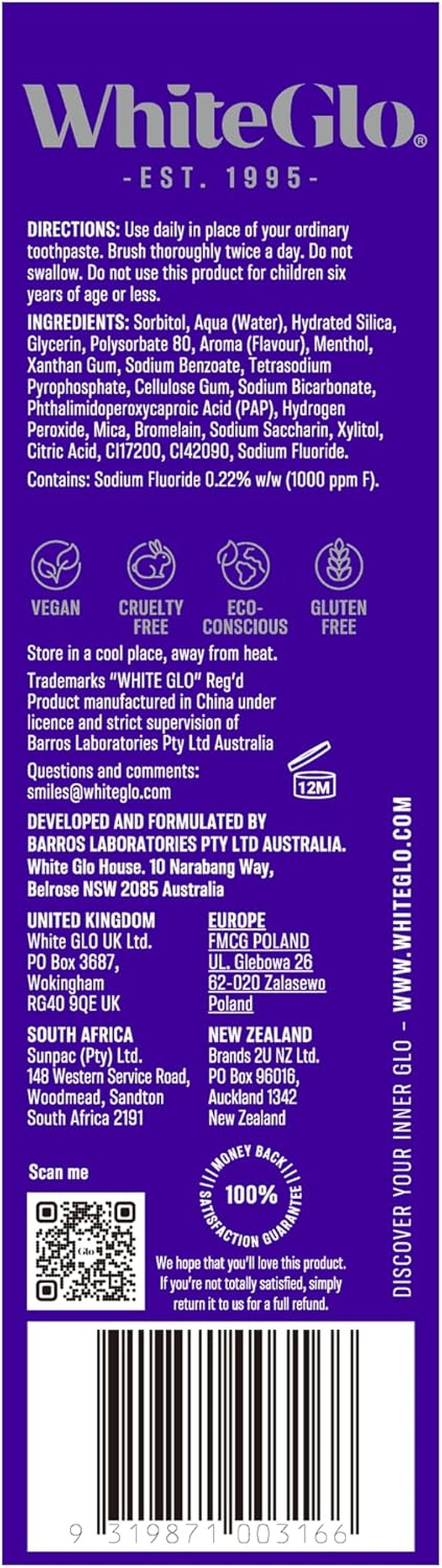 White Glo Purple Tooth Toner Toothpaste 115 G image number 3