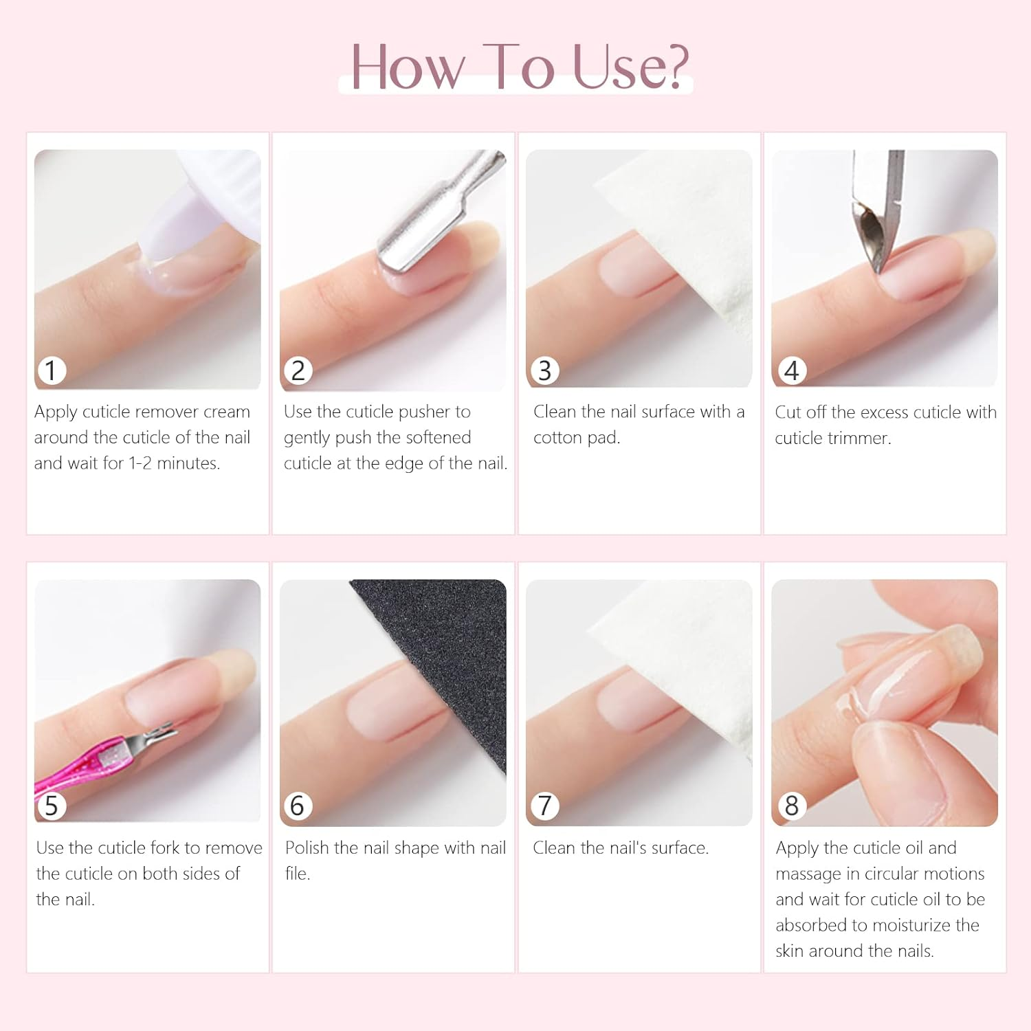 SAVILAND Cuticle Remover and Cuticle Oil Kit &ndash; Nail Care Kit with Cuticle Remover Liquid & 1.01 Oz Cuticle Oil Cuticle Trimmer for Cuticle Softener & Moisturize Manicure Kit for Home Use image number 1