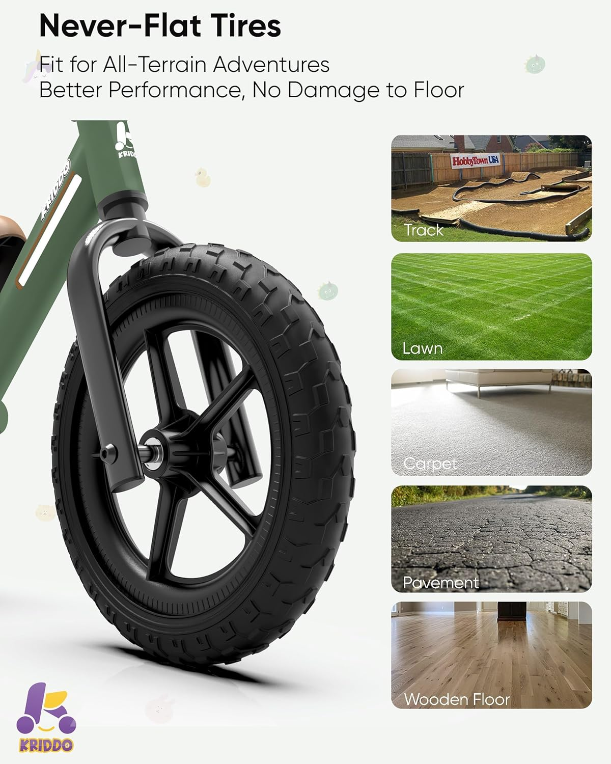 KRIDDO Toddler Balance Bike 2 Year Old, Kids Balance Bike for 2-5 Years Old, Dual Bearing for Smoother Riding, Adorable Plate, Adjustable Seat and Handlebar, Toddler Bike Gifts Age 2-3 - Blue image number 7