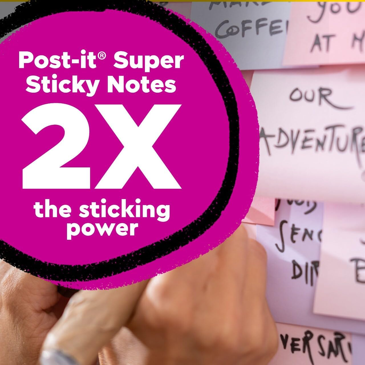 Post-It 100% Recycled Paper Super Sticky Notes, 2X the Sticking Power, 3X3 In, 24 Pads, 70 Sheets/Pad, Oasis Collection (654R-24SST-CP) image number 4
