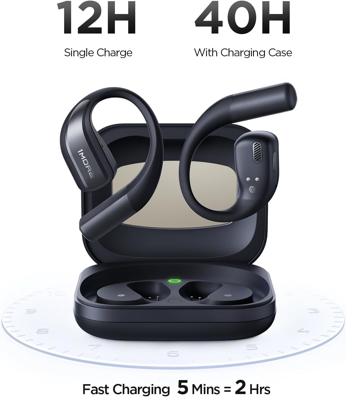 1MORE S70 Open Ear Earbuds, Bluetooth 5.3 Headphones, Wireless Earphones with 4 AI ENC Call Noise Reduction, Enhanced Bass, 6 EQ Setting, IPX5, 40H, Ultra-Light Comfort for Running, Training Etc image number 1