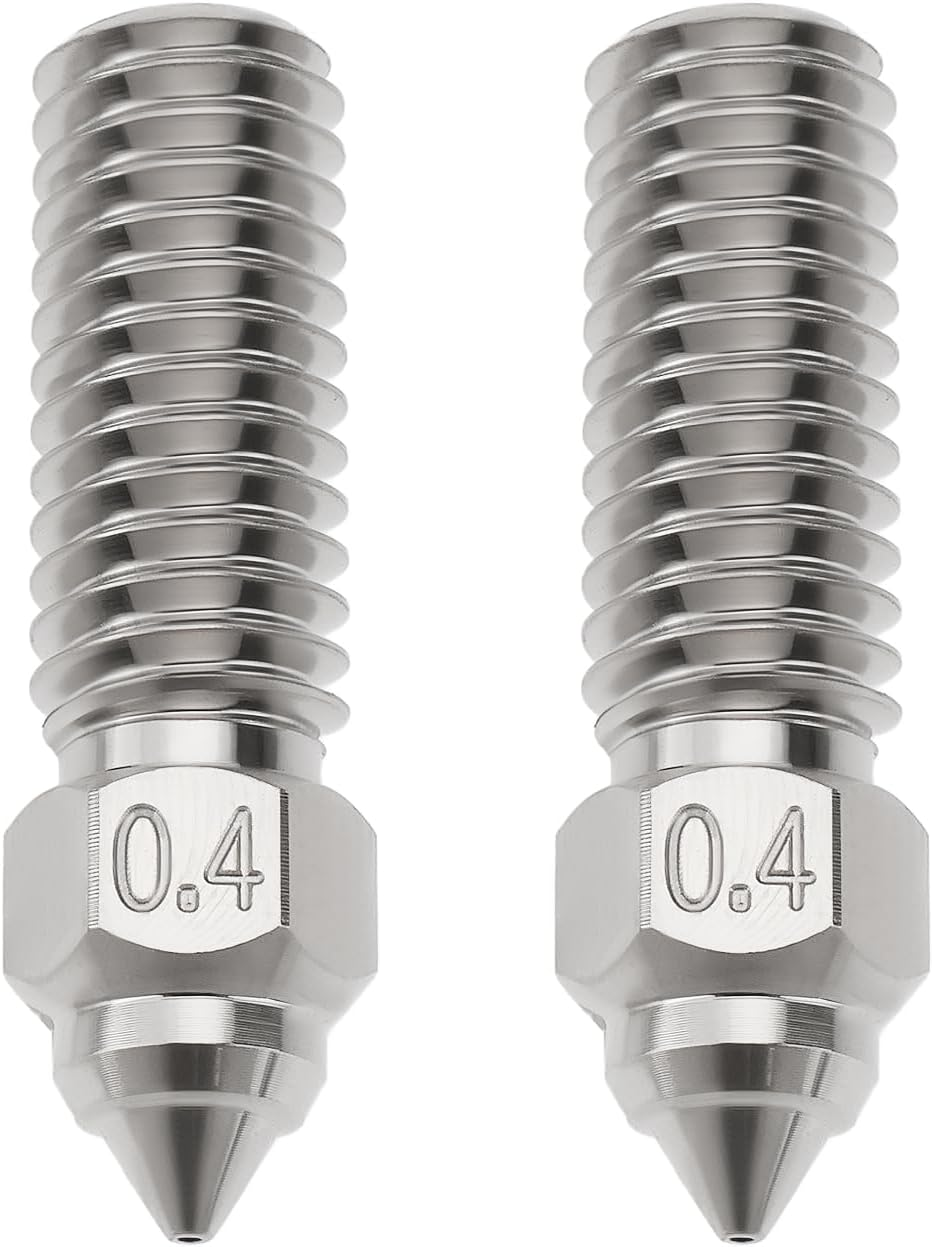 OTOTEC 2Pcs 0.4Mm 3D Printer Nozzle Chrome Zirconium Copper Compatible with Creality K1 K1 MAX Compatible with Ender 3 V3 KE CR-10 SE CR-M4 image number 1