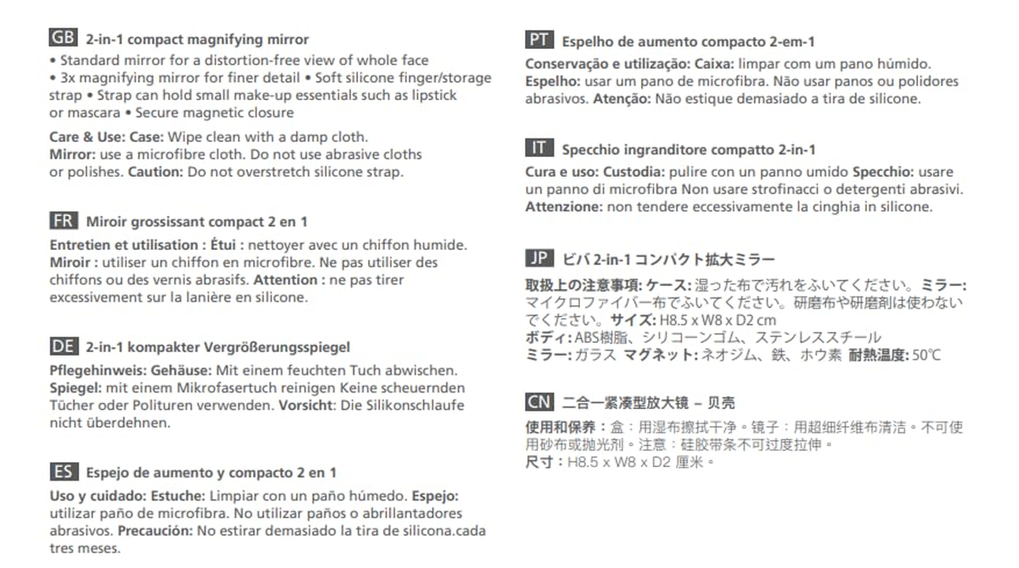 Joseph Joseph Viva 2-In-1 Compact Magnifying Mirror - Shell image number 5