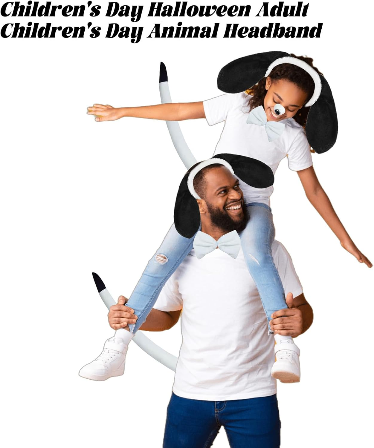 5PCS Puppy Dog Costume Set Puppy Dog Ears Headband Nose Tail Bowtie Paw for Halloween Cosplay Costume Accessories image number 4