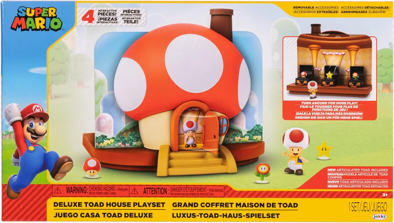 Jakks Pacific - Nintendo 2-1/2" Deluxe Toad Playset CS (Net) image number 4