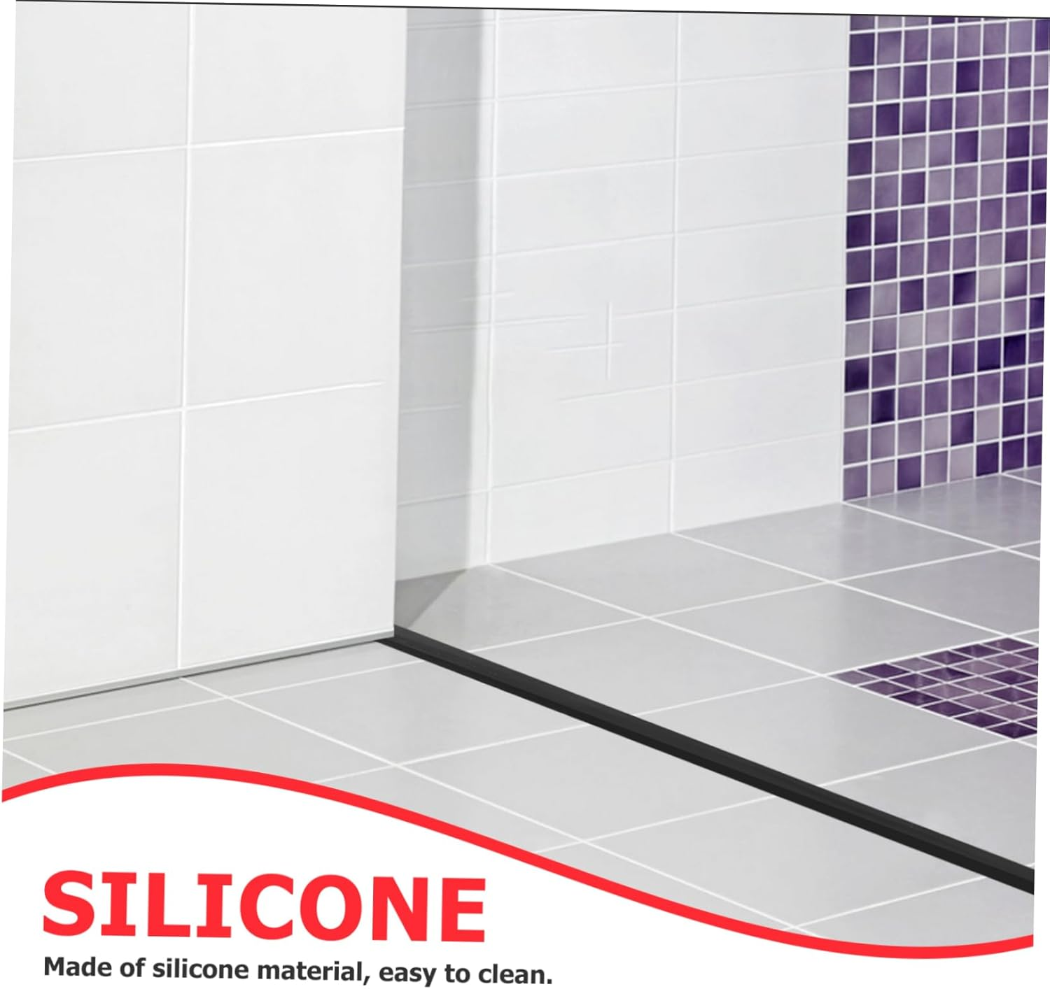 CANIGHT Water Retaining Strip Draft Stopper Adhesive Tape Shower Floor Barrier for Shower 2 Pack