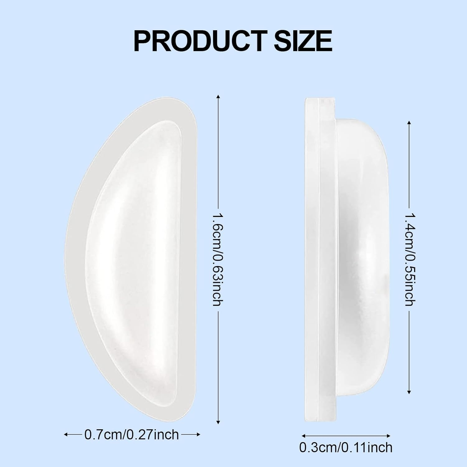 20 Pairs Silicone Nose Pads for Glasses - &zwnj;COZY CORE Ultra-Thin Comfort Grips with Strong Adhesive, Anti-Slip Air Chamber Design for Eyeglasses & Sunglasses (Clear)&zwnj; image number 5