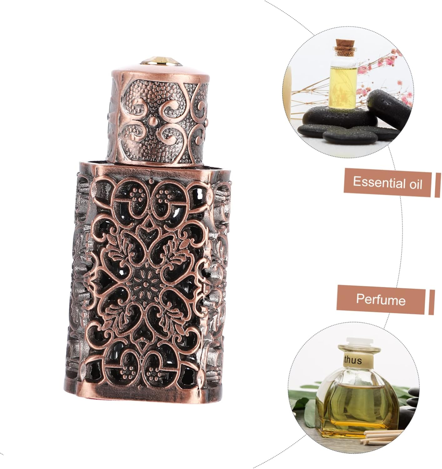 2Pcs Essential Oil Spray Bottle Hollow Engraved Perfume Container for Travel Leak Aromatherapy and Cosmetic Use image number 3