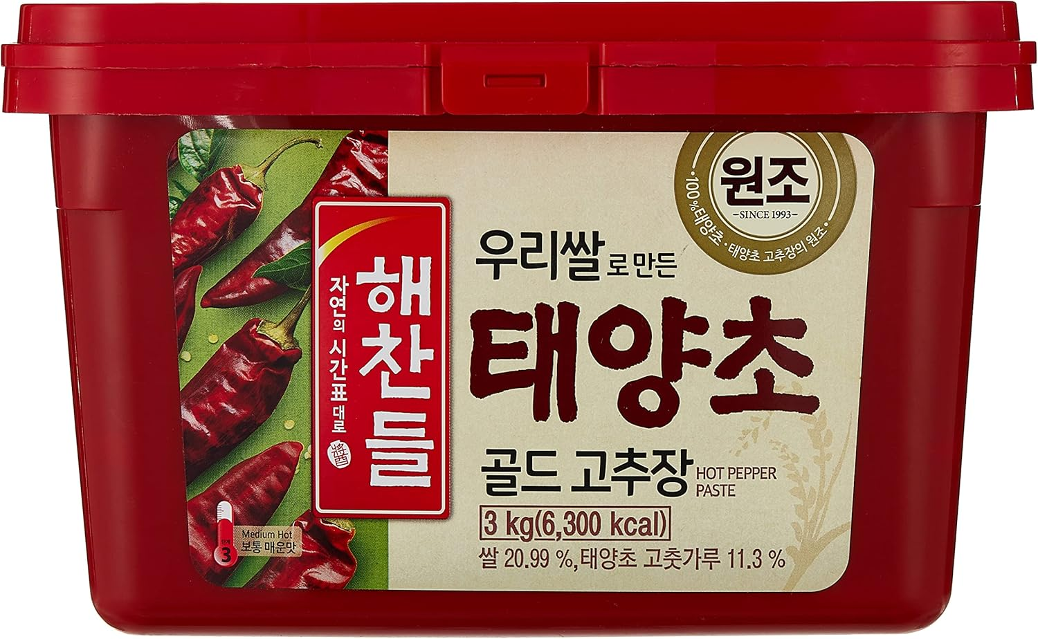 CJ Haechandle Gochujang Korean Rice Gold Chilli Paste 3 Kg image number 1