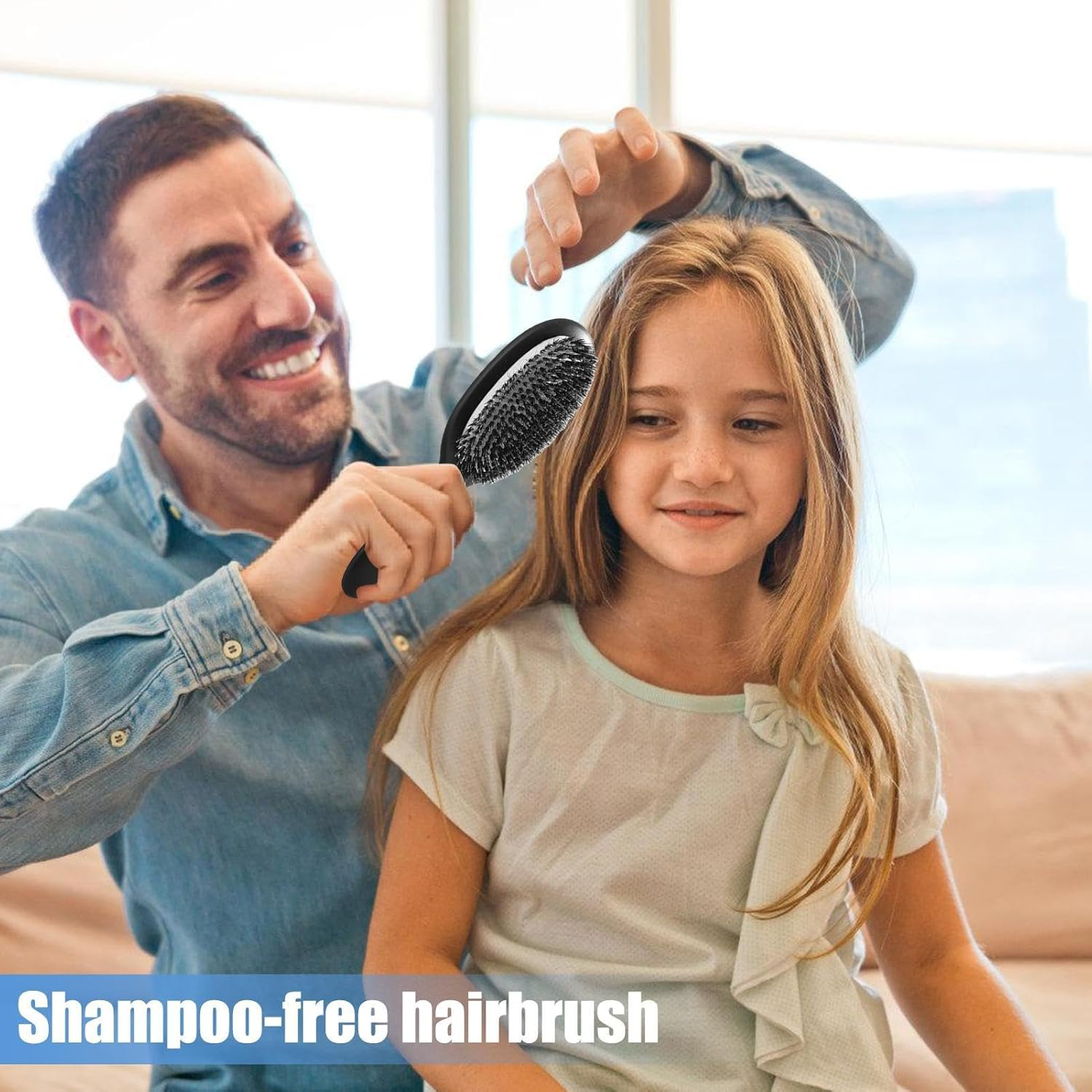 No Shampoo Hair Brush, Anti-Frizz Detangler Hair Brush. Tipless Bristles Comb Hairbrush, Men Women Hair Care, Adds Shine and Makes Hair Smooth image number 3