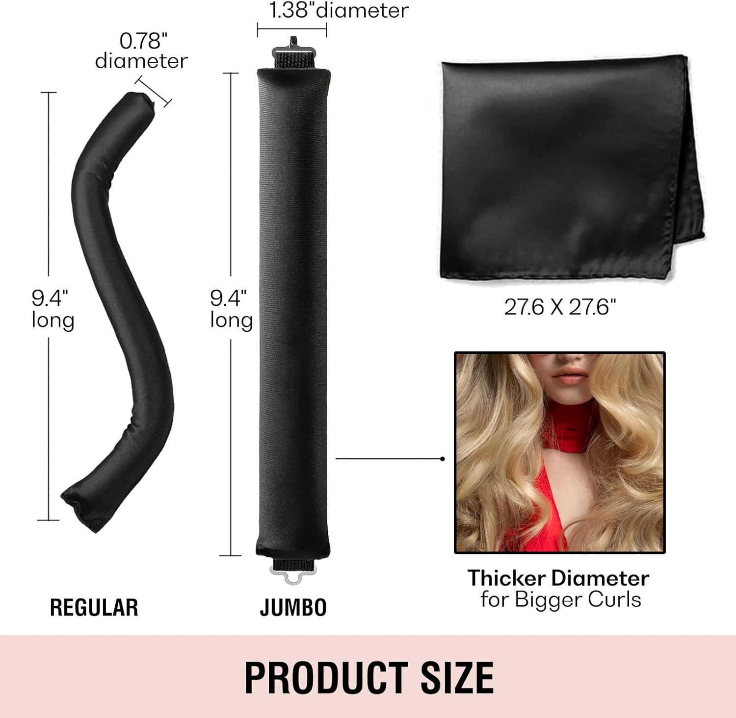 BLINKEEN Heatless Overnight Hair Curling Set with Scarf, Velvet Rods with Hook, No Heat Curlers All Hair Types, Jumbo Hair Rollers for Blowout Hair image number 6