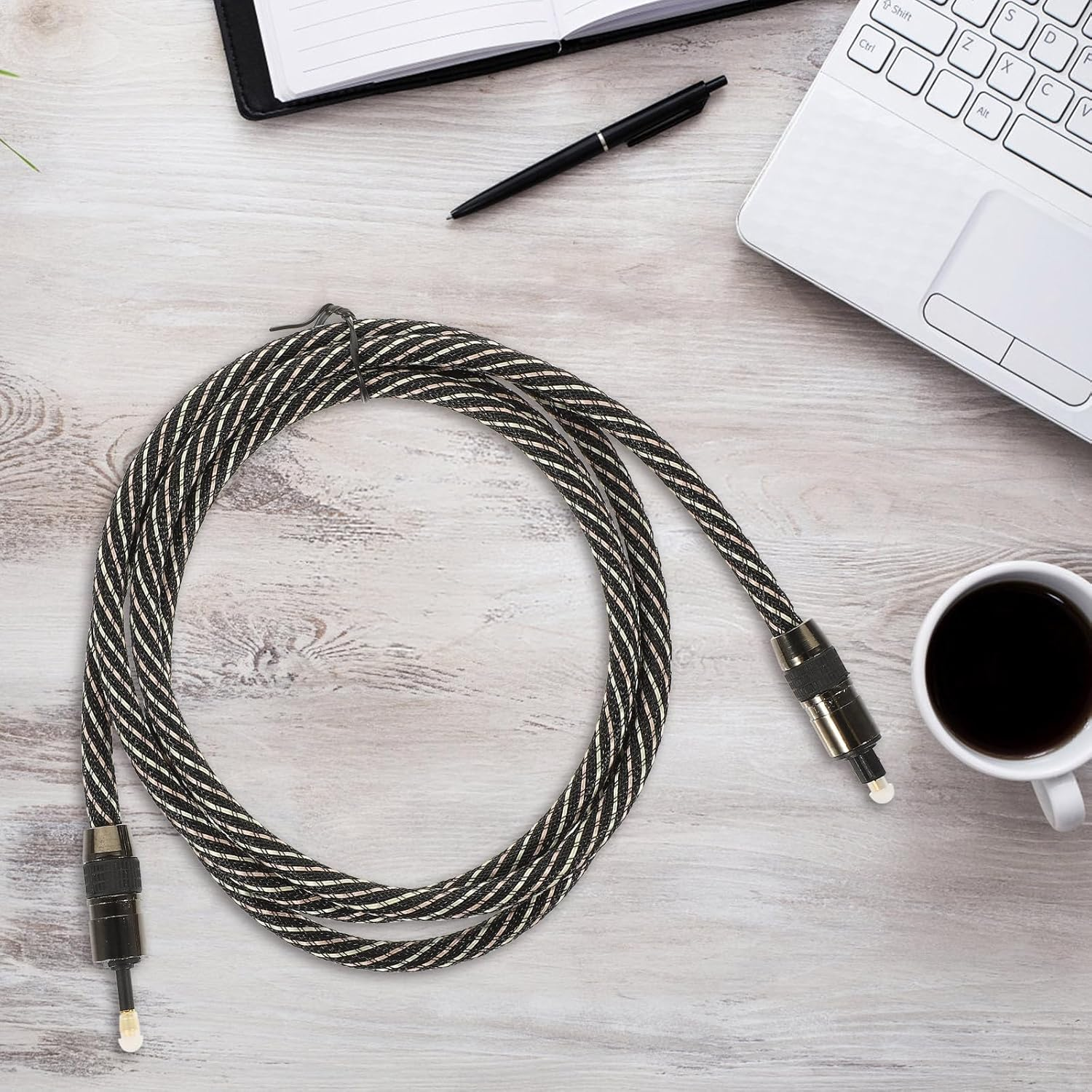 HEALSOPTHY Digital Optical Audio Cable Square to Fiber Audio Cable High-End Od6.0 Design 1.5M Length for Home Theater image number 3