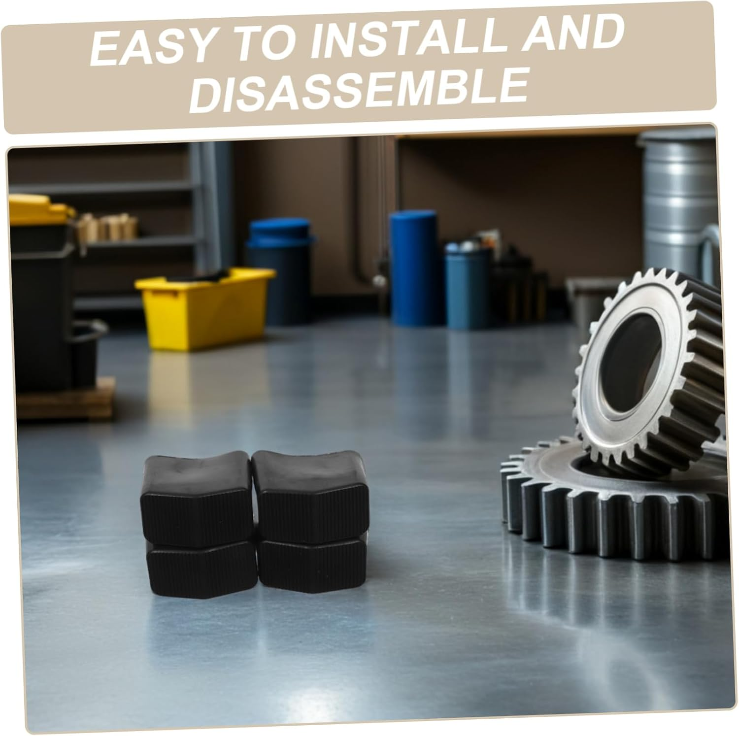 4Pcs Non Slip Rubber Ladder Feet Pads Heavy Duty Extension Ladder Covers for Floor Protection Easy Installation for Home and Industrial Use image number 4