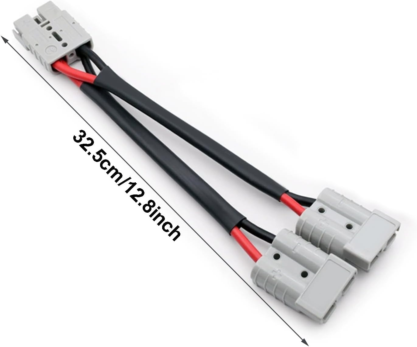 50 Amp Anderson Double Y Splitter Cable, 1 to 2 Anderson Plug Connector Double Y Adapter, 10 AWG 6Mm Battery Cable for Car, RV, Truck, Trailer, Winch, Forklift, Solar & Wind Systems (1 Pcs)