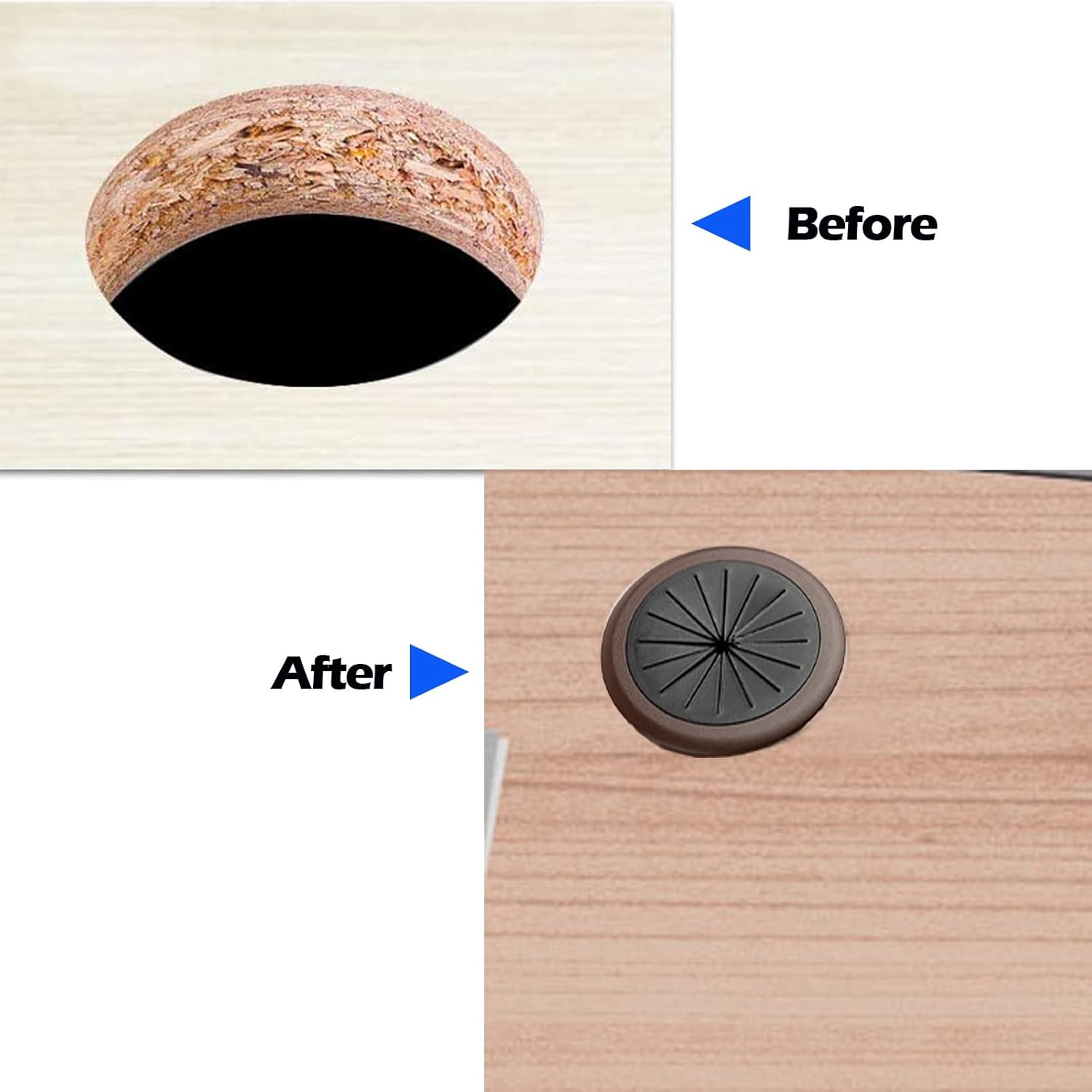 Zakora 4PCS Flexible Desk Grommet, 2 Inch Aperture, Data Cable Storage and Sorting Tools, Wire Cord Cable Grommets Hole Cover, Detachable, Adjustable Aperture (Brown)