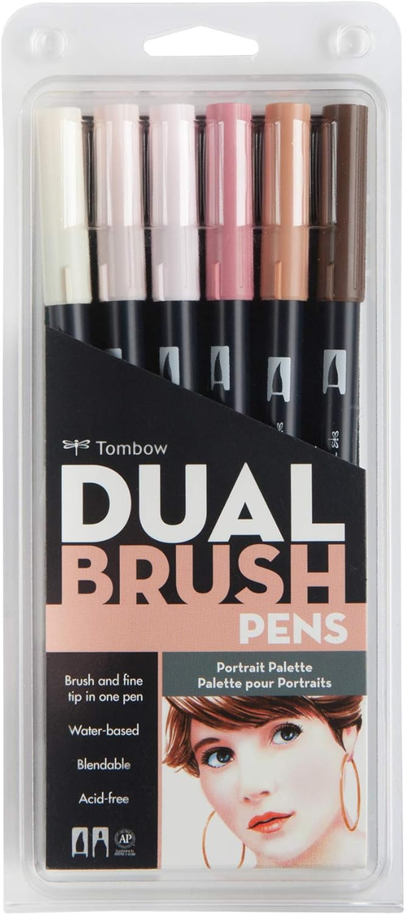 Tombow Dual Brush Pen Art Markers, Portrait, 6-Pack, DBP6-56165 image number 3