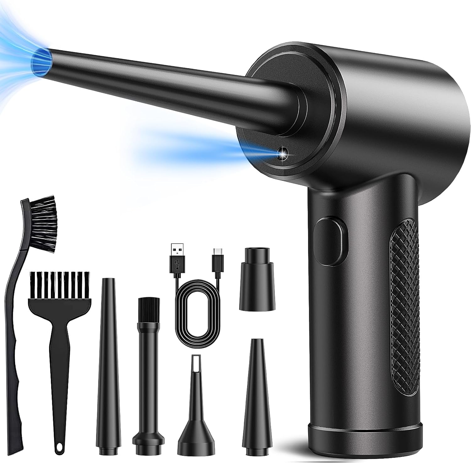 LGINZS Compressed Air Duster, 3 Gear to 51000RPM Cordless Electric 6000Mah Rechargeable Blower with LED Light for Laptop Computer Keyboard Cleaning Pet Hair Crumb Replaces Can image number 3