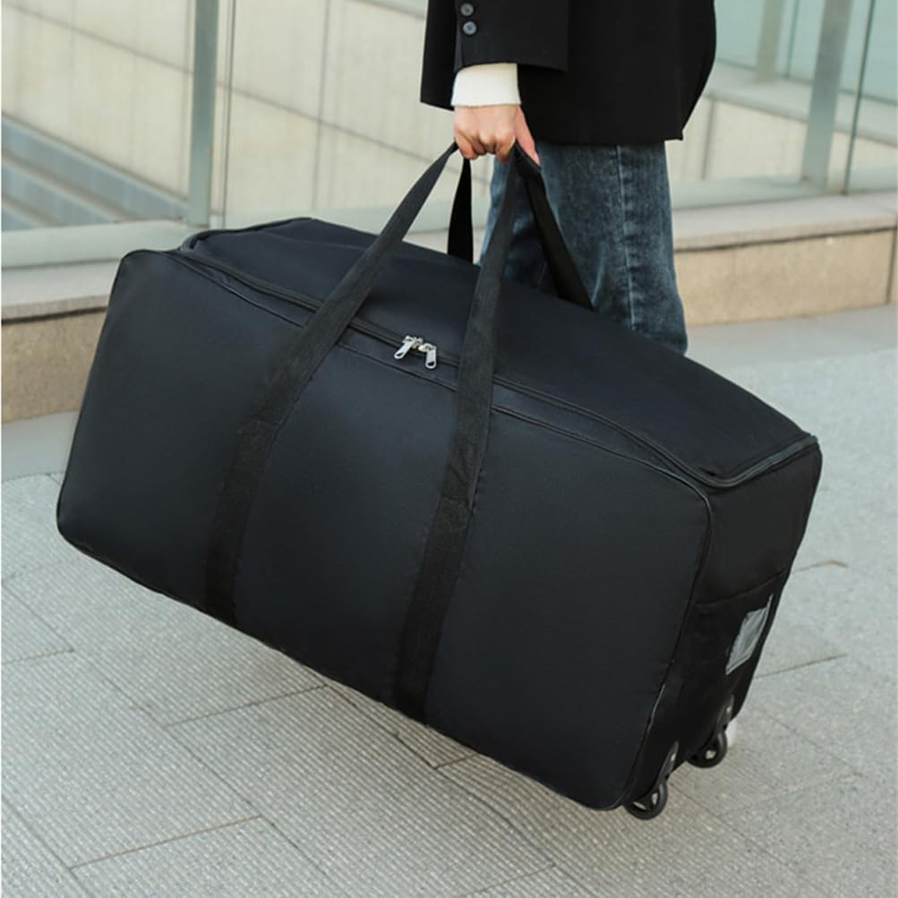 HHWRT Duffel Bag Wheels Rolling Deployment Wheeled Military, Suitcase Heavy-Duty Extra Military Travel Bag Large Deployment Bag Capacity Black image number 1