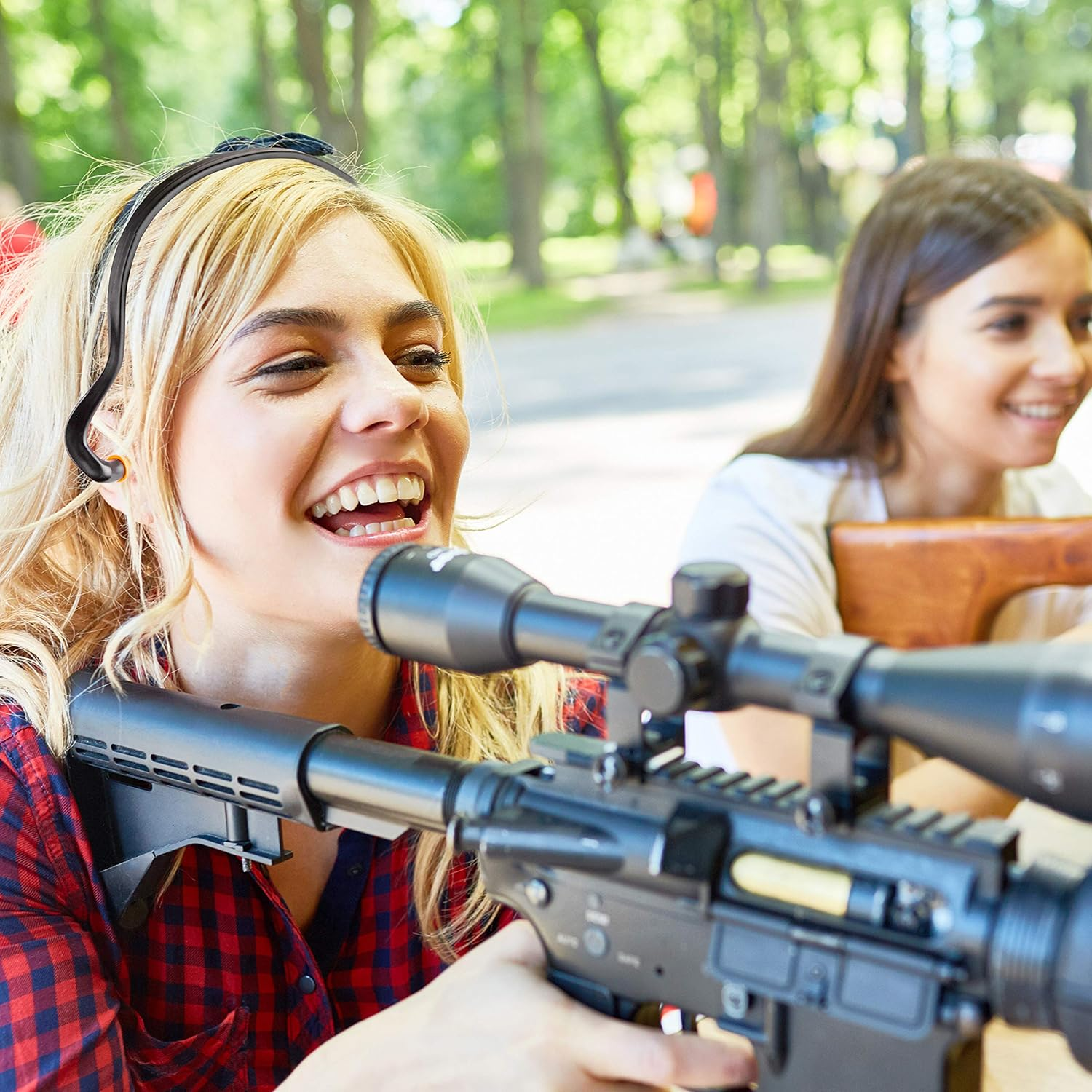 2Pcs Pairs Banded Silicone Ear Plugs and 10 Pairs Silicone Replacement Pods Soft Reusable Washable for Sleeping Swimming Noise Hearing Protection Earplugs Music Concerts Construction Shooting Hunting image number 3