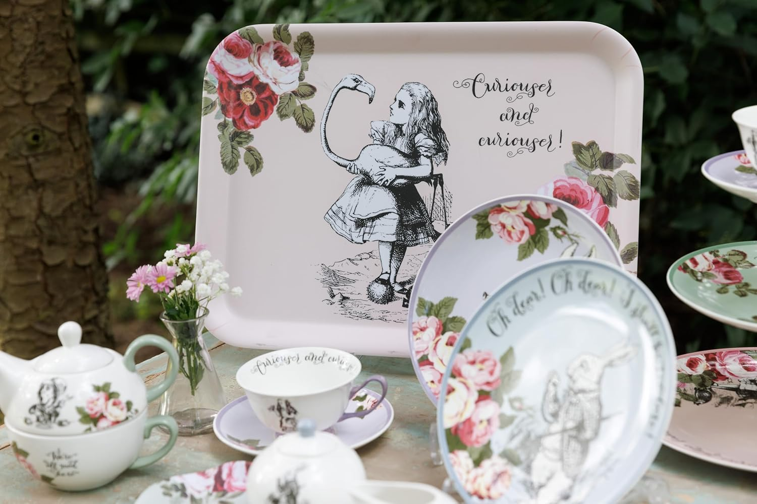 Mikasa and the V&A Serving Tray, Large Melamine Tray for Drinks and Afternoon Tea, Alice in Wonderland Collection, 43Cm X 32Cm, Perfect for Gifting image number 2