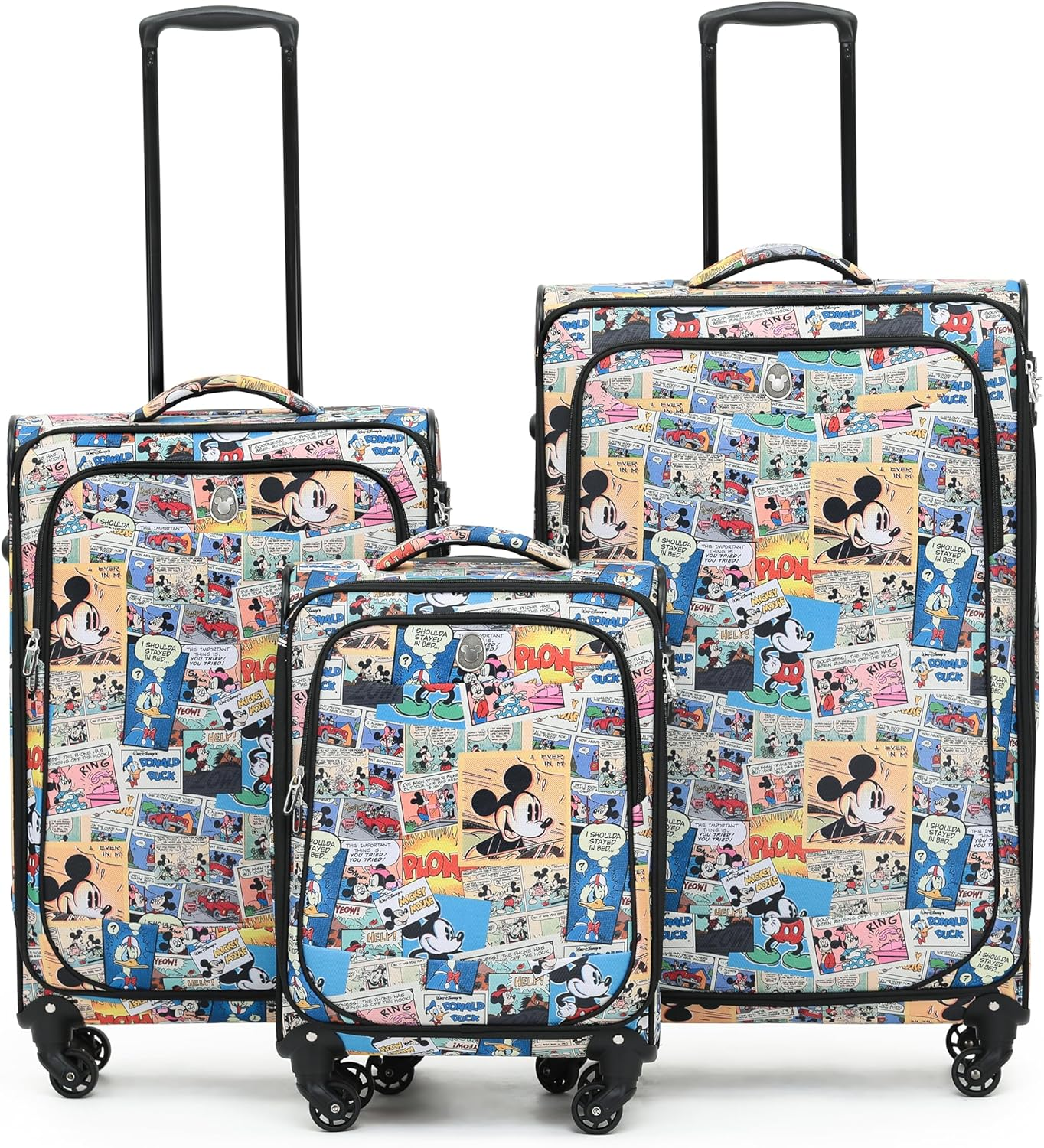Disney Set of 3 Cases - Mickey Comic Softside Luggage Set, Multicolor image number 1