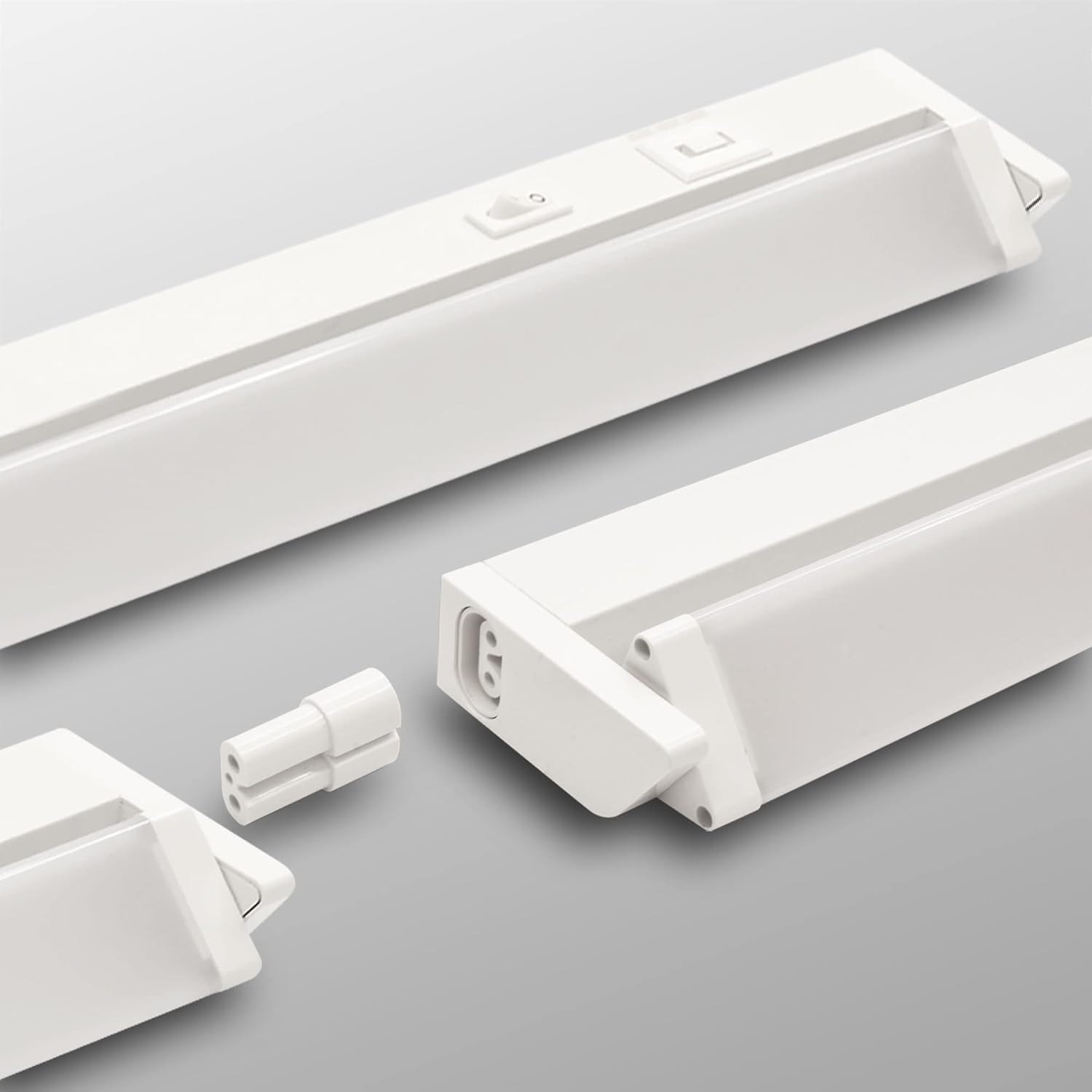 Max K O M F O R T Sera-M LED Under-Unit Light, 56 Cm, Swivelling, Grey, Kitchen Lamp with Switch and 3-Level Dimming Function, 8 W, CCT Colour Changing, Warm White/Neutral White/Cool White, 750 Lm