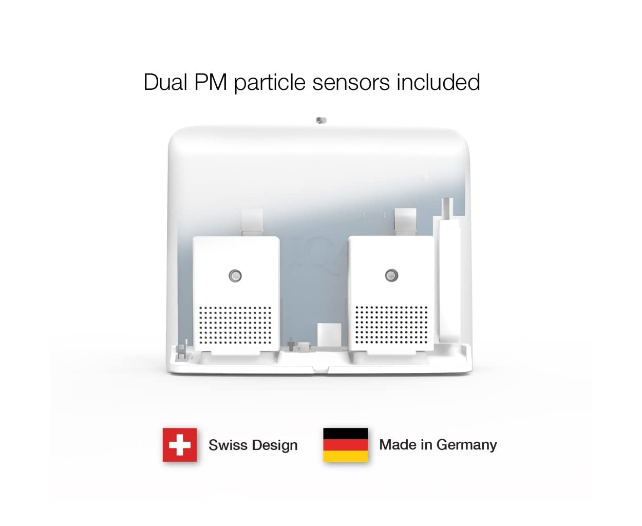 Iqair Airvisual Outdoo Air Quality Monitor, Detects Pm1, Pm2.5, Pm10, Co2, Temperature, Humidity, Pressure; Modular Sensor Design, Wi-Fi, LAN, German Made (Pack of 1) White image number 3
