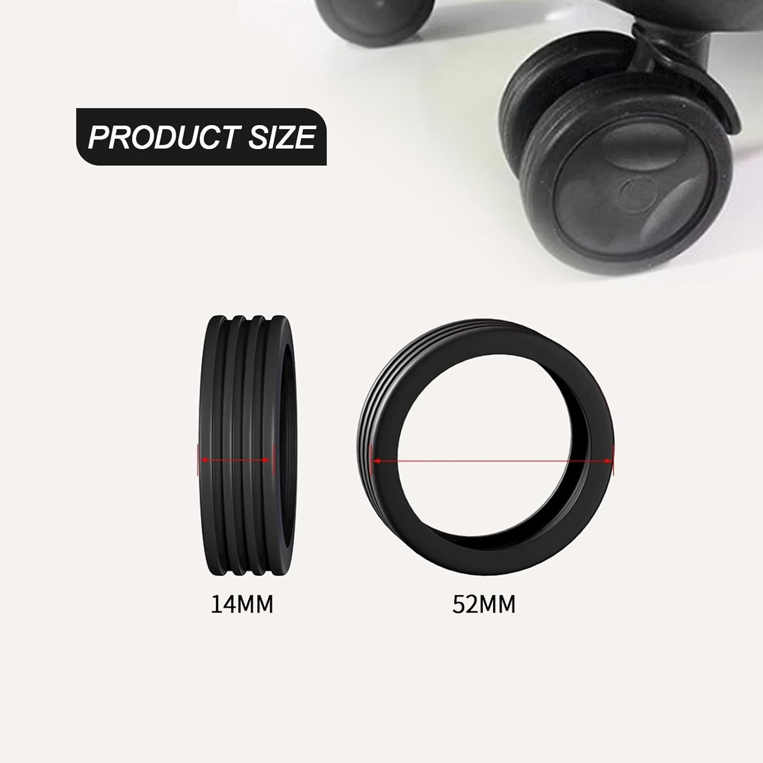 LDBKLGHJ Suitcase Protective Cover, Suitcase Wheel Covers, Pack of 16 Suitcase Wheel Covers for Noise Reduction, Hand Luggage Wheel Cover for Most Spinner Wheels image number 1