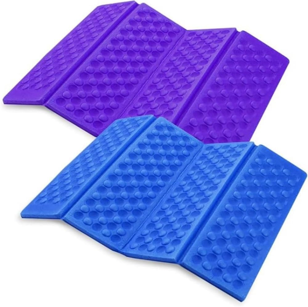 2 Pcs Foam Seat Portable Seat Cushion,Mini Waterproof Folding Mat Foam Sitting Pad,Outdoor Folding Sitting Pad for Pinic Hiking Backpacking Mountaineering(Purple+Blue) image number 3
