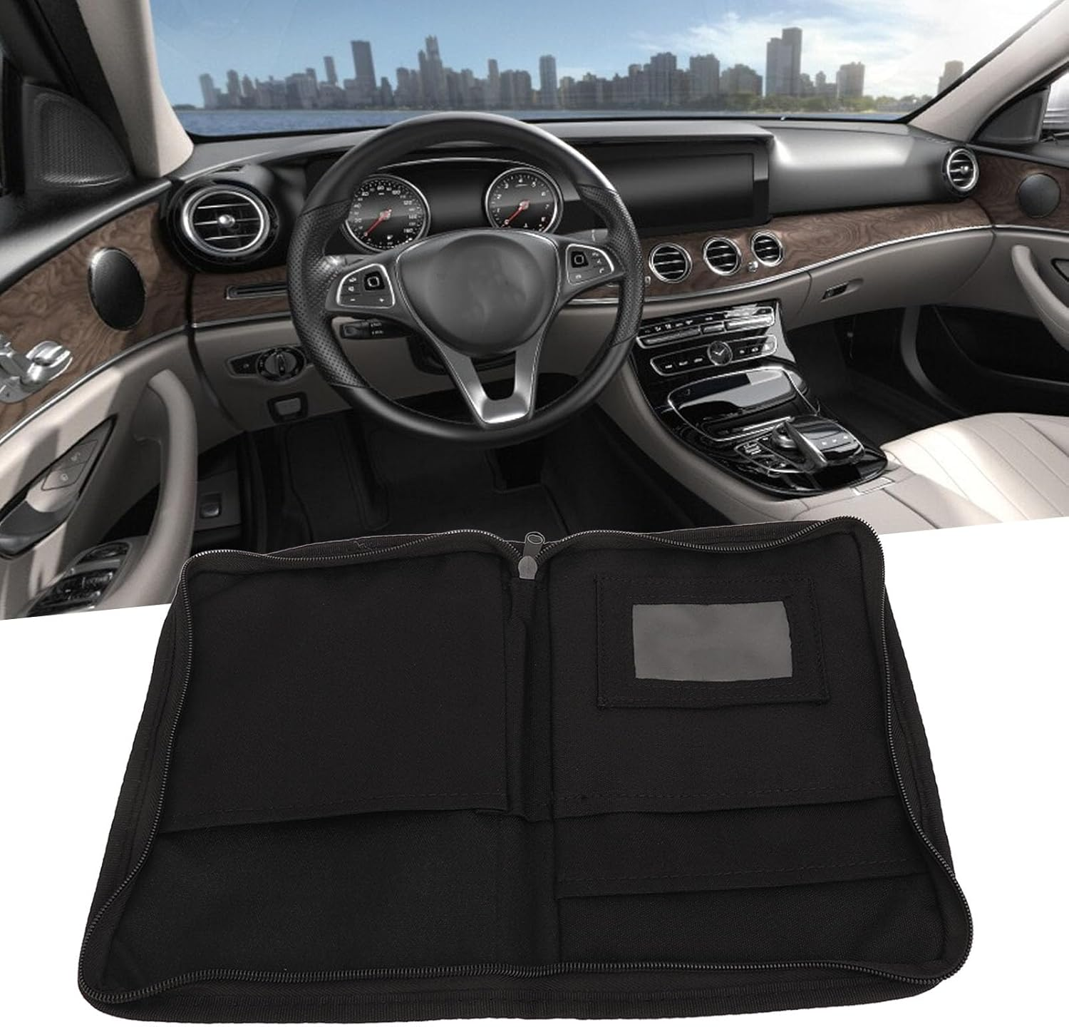Car Document Holder, Multifunctional Car Glove Box Organizer with Universal Car Zipper Design image number 2