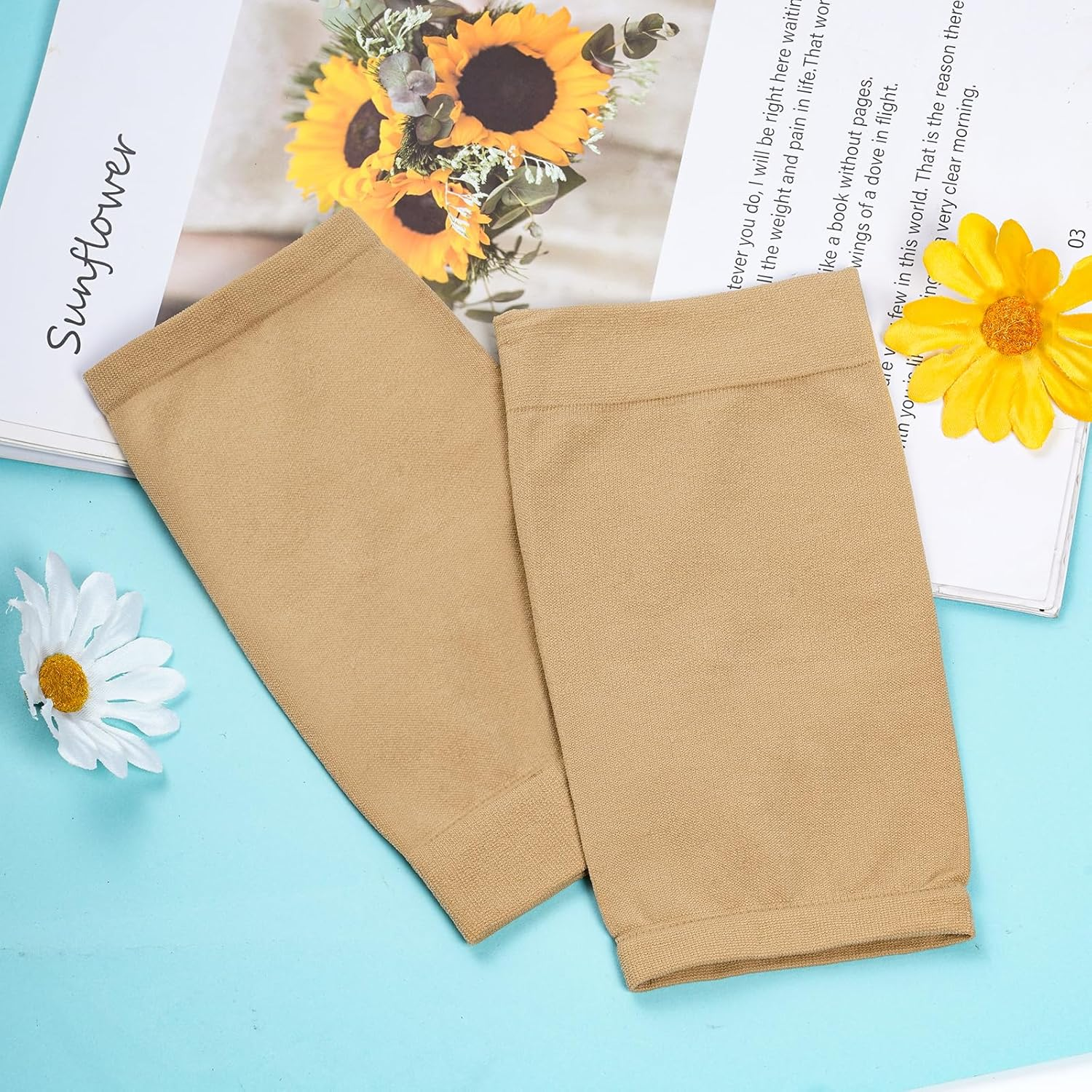 HOVEOX 2 Pairs Tattoo Cover up Sleeves Forearm Sleeves Tattoo Sleeves Tattoo Arm Sleeves Tattoo Cover up Forearm Tattoo Cover - Black And Nude image number 2